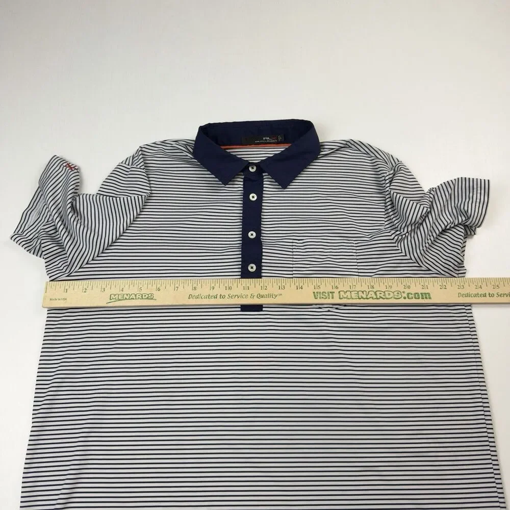 Ralph Lauren RLX Winged Foot Golf Club Polo Mens L Stripe Wicking Performance